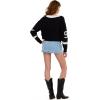 Forever 21 Women’s Oversized Vasity V-Neck Sweater(Black)