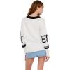 Forever 21 Women’s Oversized Vasity V-Neck Sweater(Ivory)