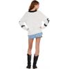 Forever 21 Women’s Oversized Vasity V-Neck Sweater(Ivory)