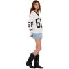 Forever 21 Women’s Oversized Vasity V-Neck Sweater(Ivory)