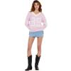 Forever 21 Women’s Oversized Vasity V-Neck Sweater(Pink)