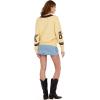 Forever 21 Women’s Oversized Vasity V-Neck Sweater(Yellow)