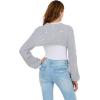 Forever 21 Women’s Sweater Bolero with 3D Bows(Heather Grey)
