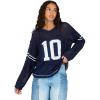 Forever 21 Women’s Off Shoulder Crochet Oversize Sweater with Intarsia Graphic on Front.(Navy)