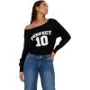 Forever 21 Women’s Off Shoulder Slouchy Sweater with High Rib Start(Black)