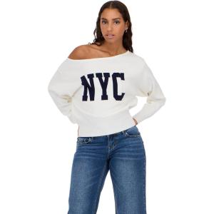 Forever 21 Women’s Off Shoulder Slouchy Sweater with High Rib Start(Ivory)
