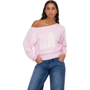 Forever 21 Women’s Off Shoulder Slouchy Sweater with High Rib Start(Pink)