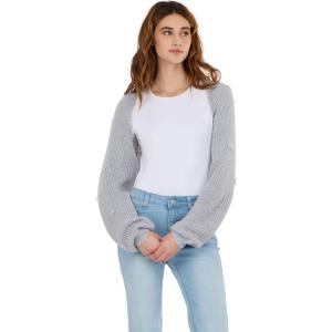 Forever 21 Women’s Sweater Bolero with 3D Bows(Heather Grey)