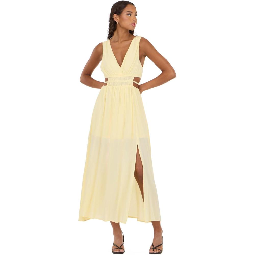 image:imageForever 21 Womens Plus Size Plunging VNeck Maxi DressYellow