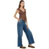 Forever 21 Women’s Frill Lace Top with V-Neckline Pleated Hem Petal Sleeves and Built-in Bra(Brown)