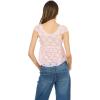 Forever 21 Women’s Frill Lace Top with V-Neckline Pleated Hem Petal Sleeves and Built-in Bra(Pink)
