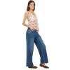 Forever 21 Women’s Frill Lace Top with V-Neckline Pleated Hem Petal Sleeves and Built-in Bra(White)