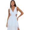 Forever 21 Women’s Plus Size Plunging V-Neck Maxi Dress(Blue)