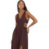 Forever 21 Women’s Plus Size Plunging V-Neck Maxi Dress(Brown)
