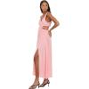 Forever 21 Women’s Plus Size Plunging V-Neck Maxi Dress(Pink)