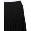 Forever 21 Womens Tiered Maxi Skirt with Lace Inserts(Black)