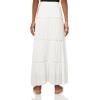 Forever 21 Womens Tiered Maxi Skirt with Lace Inserts(Ivory)