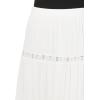 Forever 21 Womens Tiered Maxi Skirt with Lace Inserts(Ivory)