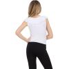 Forever 21 Womens V Neck Top with Self Fringe and Tie(White)