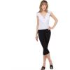 Forever 21 Womens V Neck Top with Self Fringe and Tie(White)