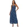 Forever 21 Women’s Plus Size Plunging V-Neck Maxi Dress(Navy)
