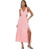 Forever 21 Women’s Plus Size Plunging V-Neck Maxi Dress(Pink)