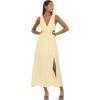 Forever 21 Women’s Plus Size Plunging V-Neck Maxi Dress(Yellow)