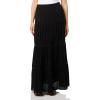 Forever 21 Womens Tiered Maxi Skirt with Lace Inserts(Black)