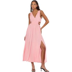 Forever 21 Women’s Plus Size Plunging V-Neck Maxi Dress(Pink)
