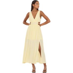 Forever 21 Women’s Plus Size Plunging V-Neck Maxi Dress(Yellow)