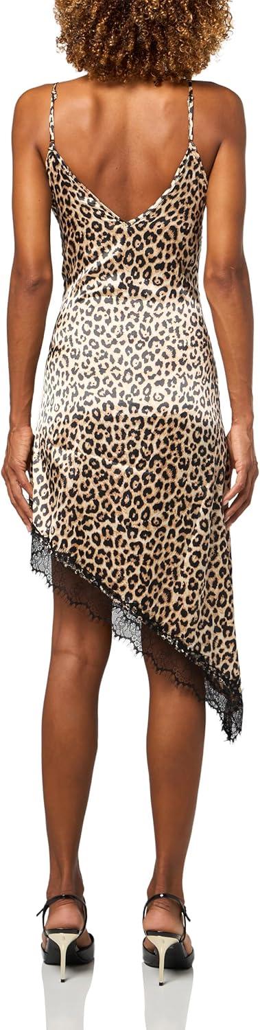 image:imageForever 21 Womens Satin Dress with Lace Border at HemLeopard