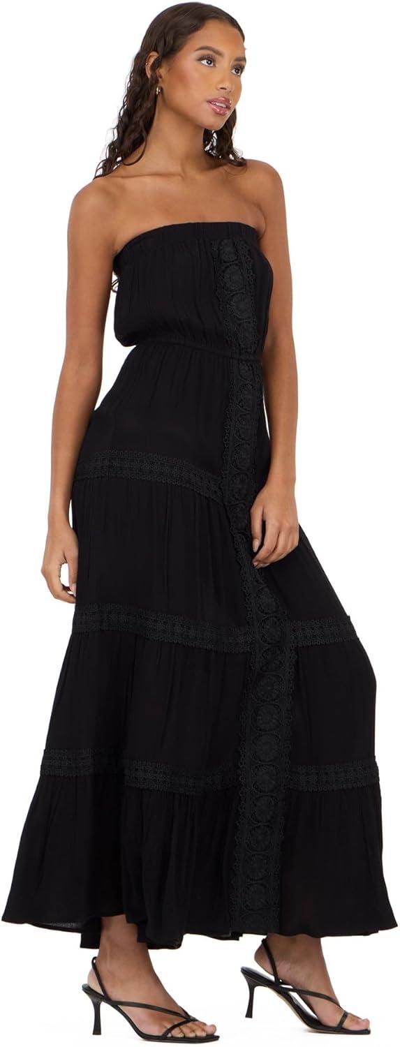 image:imageForever 21 Womens Tube Maxi Dress with Crochet InsertsBlack