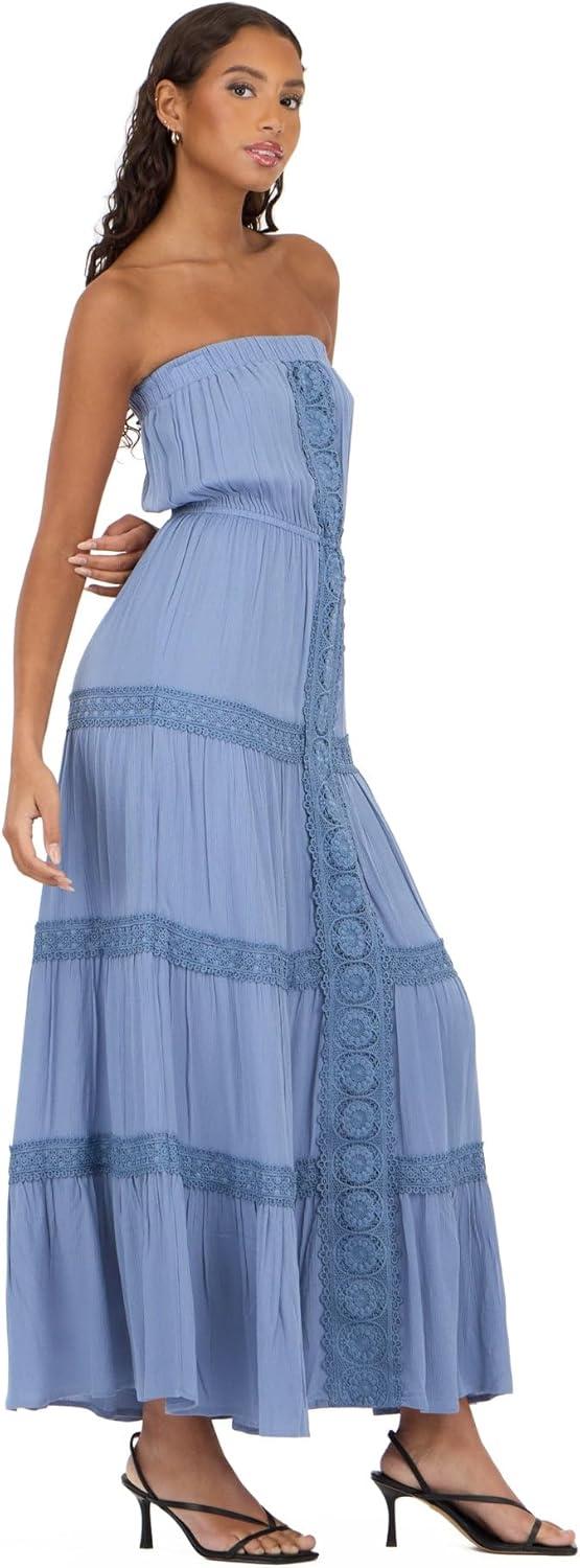 image:imageForever 21 Womens Tube Maxi Dress with Crochet InsertsBlue