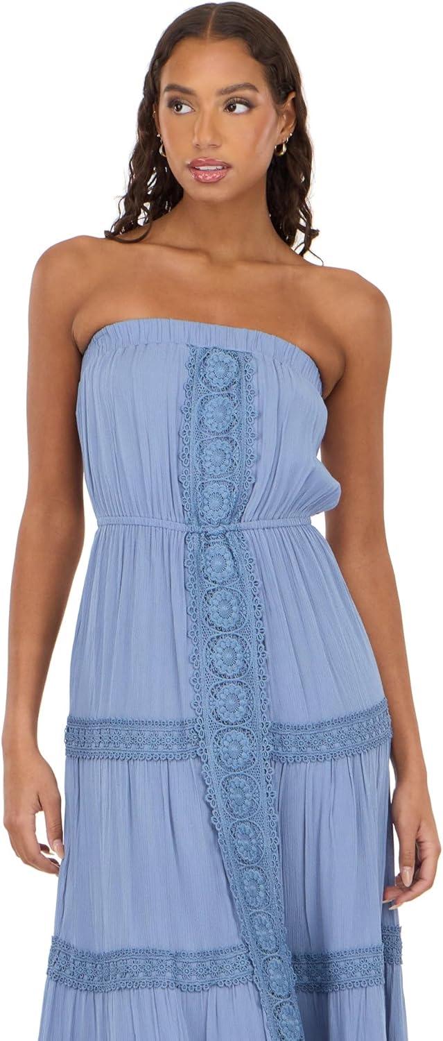 image:imageForever 21 Womens Tube Maxi Dress with Crochet InsertsBlue