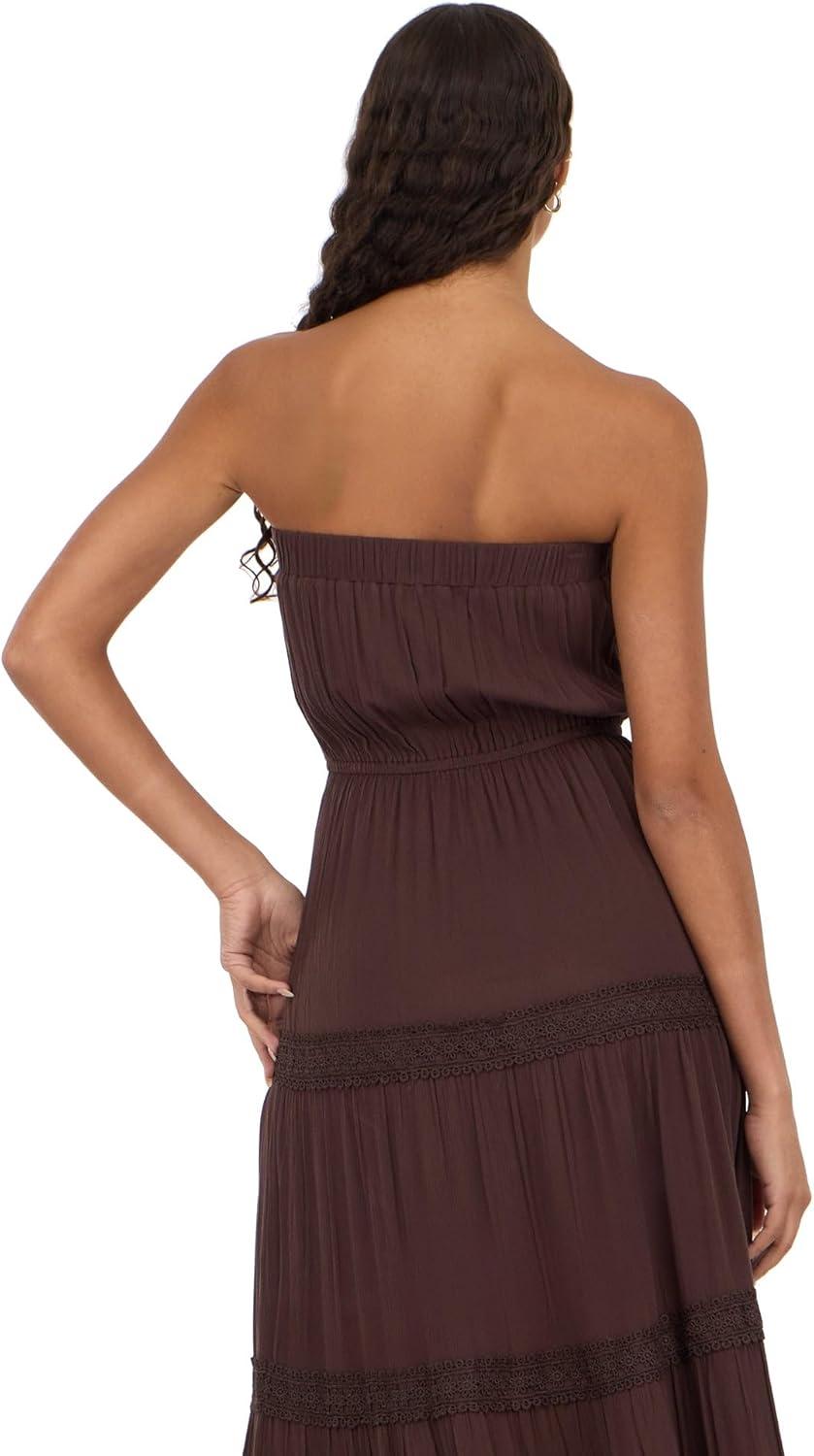 image:imageForever 21 Womens Tube Maxi Dress with Crochet InsertsBrown