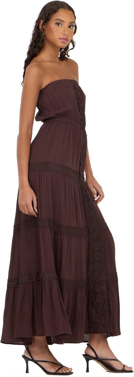 image:imageForever 21 Womens Tube Maxi Dress with Crochet InsertsBrown