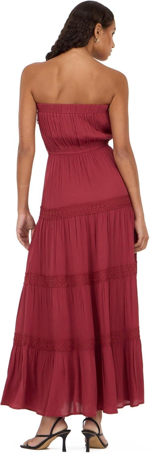 image:imageForever 21 Womens Tube Maxi Dress with Crochet InsertsBurgundy