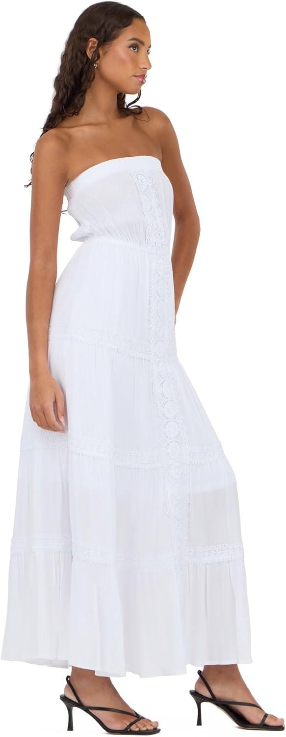 image:imageForever 21 Womens Tube Maxi Dress with Crochet InsertsIvory