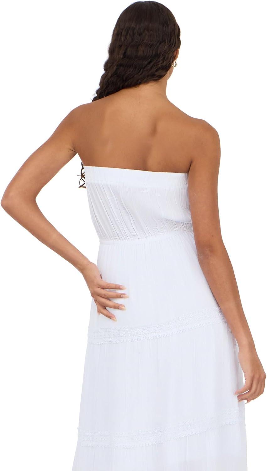 image:imageForever 21 Womens Tube Maxi Dress with Crochet InsertsIvory