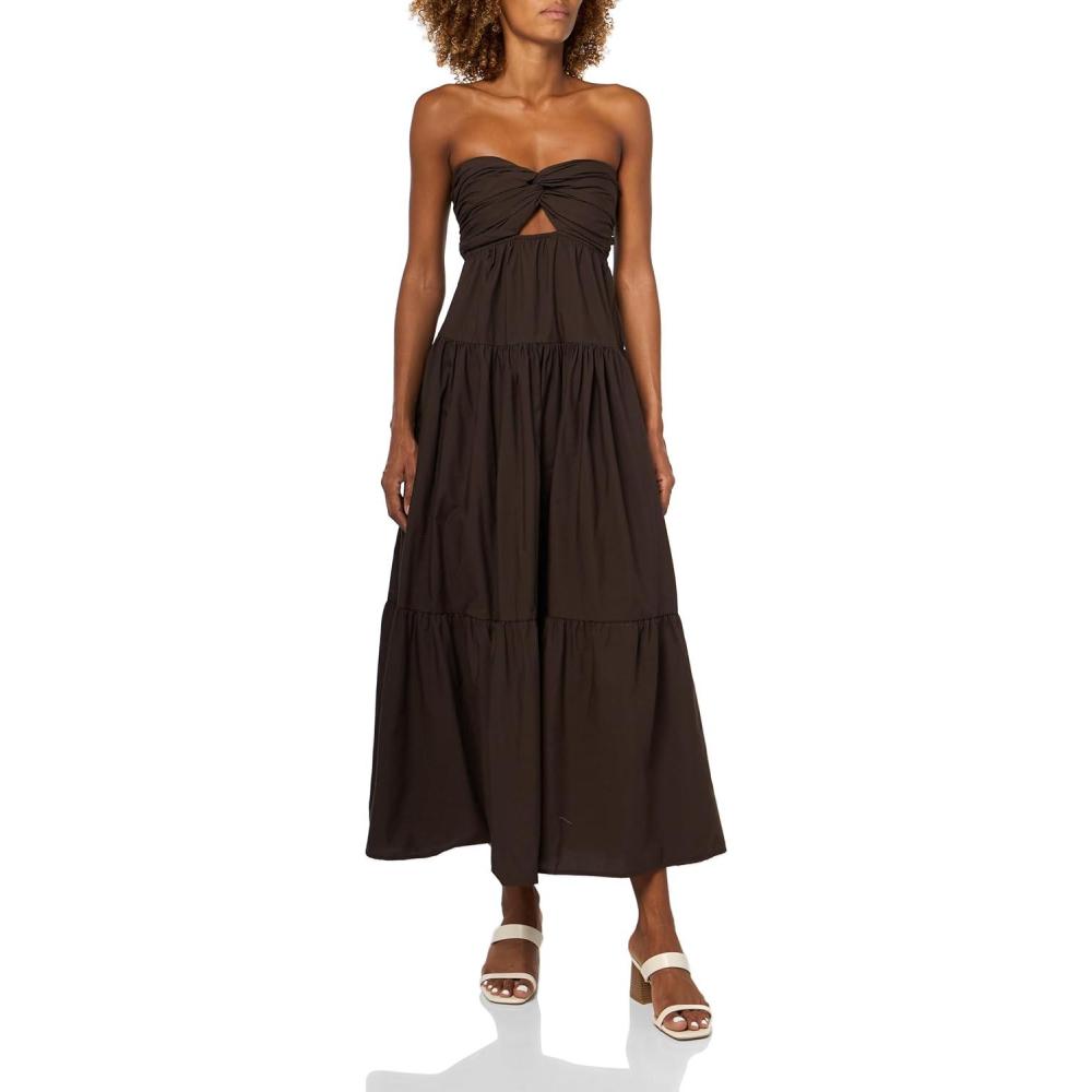 image:imageForever 21 Womens Maxi Dress with Twist FrontBrown