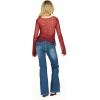 Forever 21 Long Sleeve lace Asymmetric Hem Flyaway top(Burgundy)