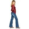 Forever 21 Long Sleeve lace Asymmetric Hem Flyaway top(Burgundy)