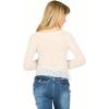 Forever 21 Long Sleeve lace Asymmetric Hem Flyaway top(Ivory)