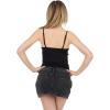 Forever 21 Womens Beaded V Neck Top with Lace Trim(Black)