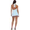 Forever 21 Women’s Halter Neck Mini Lace Dress(Blue)