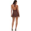 Forever 21 Women’s Halter Neck Mini Lace Dress(Brown)