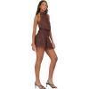 Forever 21 Women’s Halter Neck Mini Lace Dress(Brown)