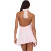 Forever 21 Women’s Halter Neck Mini Lace Dress(Pink)