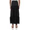 Forever 21 Women’s Lace Maxi Skirt with Tiered Hem(Black)
