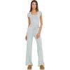 Forever 21 Women’s Lace Trim Pants with Drawstring Waist(Grey)